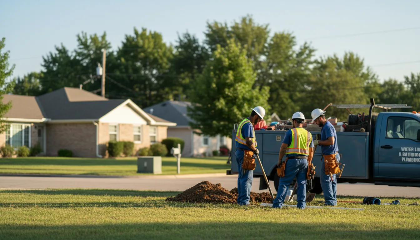 Residential water line and bathroom plumbing service in Lancaster, MA